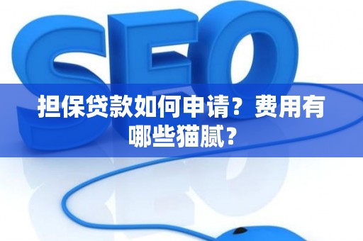 担保贷款如何申请？费用有哪些猫腻？